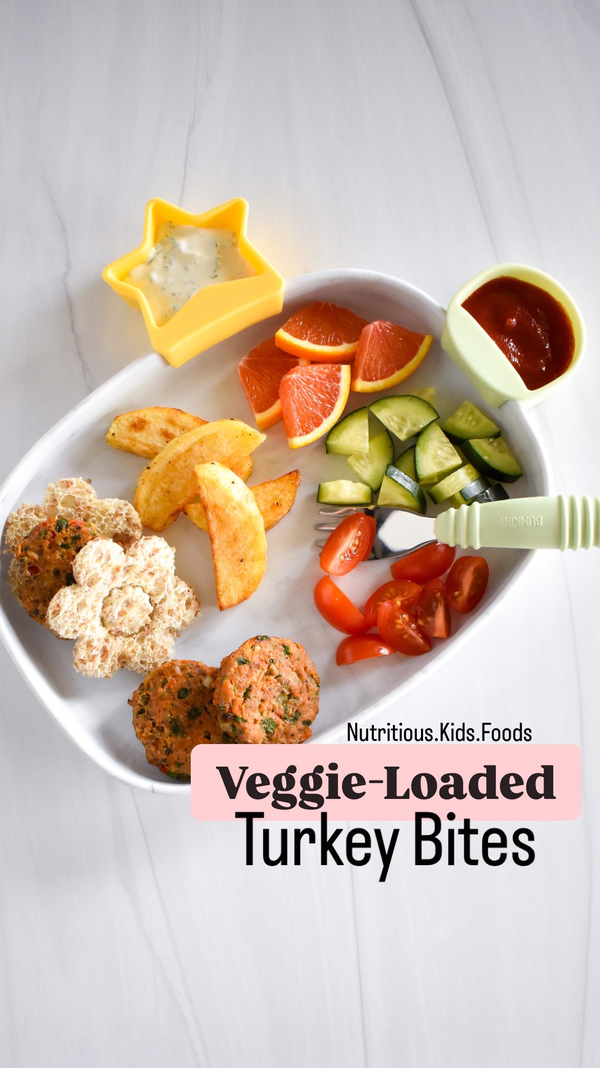 VEGGIE-Loaded Turkey Bites that are tasty and great for the entire family to enjoy. These bites/patties contain ground turkey, seasonings for flavor, 4 hidden veggies ( carrots, broccoli, mushrooms, spinach or kale) and a fruit (the red bell pepper). They can be served deconstructed or as part of a sandwich/burger. 

Ingredients:
▪️1 cup roughly diced carrots (washed, peeled, ends cut off)
▪️1/2 cup diced red bell peppers (washed, seeds removed)
▪️1/2 cup diced broccoli (washed)
▪️1 cup quartered Cremini or Baby Bella mushrooms (cleaned)
▪️3 tablespoons avocado oil 
▪️1 cup small diced onion
▪️1 tablespoon minced garlic
▪️2 cups cubed bread, dice about 2 slices of bread into cubes and measure 2 cups. 
▪️1/4 cup milk
▪️1 pound thawed ground turkey, 93% Lean 
▪️1 1/2 teaspoons salt
▪️1/4 teaspoon ground black pepper 
▪️1 tablespoon Worcestershire sauce
▪️2 tablespoons tomato paste
▪️1 cup cilantro or parsley, finely diced. (washed and patted dry).
▪️1 cup spinach or 1 kale, finely diced (washed and patted dry)

The detailed recipe is available on the site

#kidsdinner #toddlerfood #familydinnerideas #kidsfoodideas #kidsfood #familydinner #healthydinners #hiddenveggies #wholefoodsmarket #healthyfood #healthykidsfood #healthykidsfoodideas #healthykids #kidfriendly #kidfriendlyfood #easykidsfood #lunchboxideas #toddlerfoodideas #kids #toddlerfoodidea #toddlerfriendly #easyrecipes #healthykids #healthytoddlerfood #toddlerdinner #toddlerdinnerideas #toddlermeals #toddlermealideas