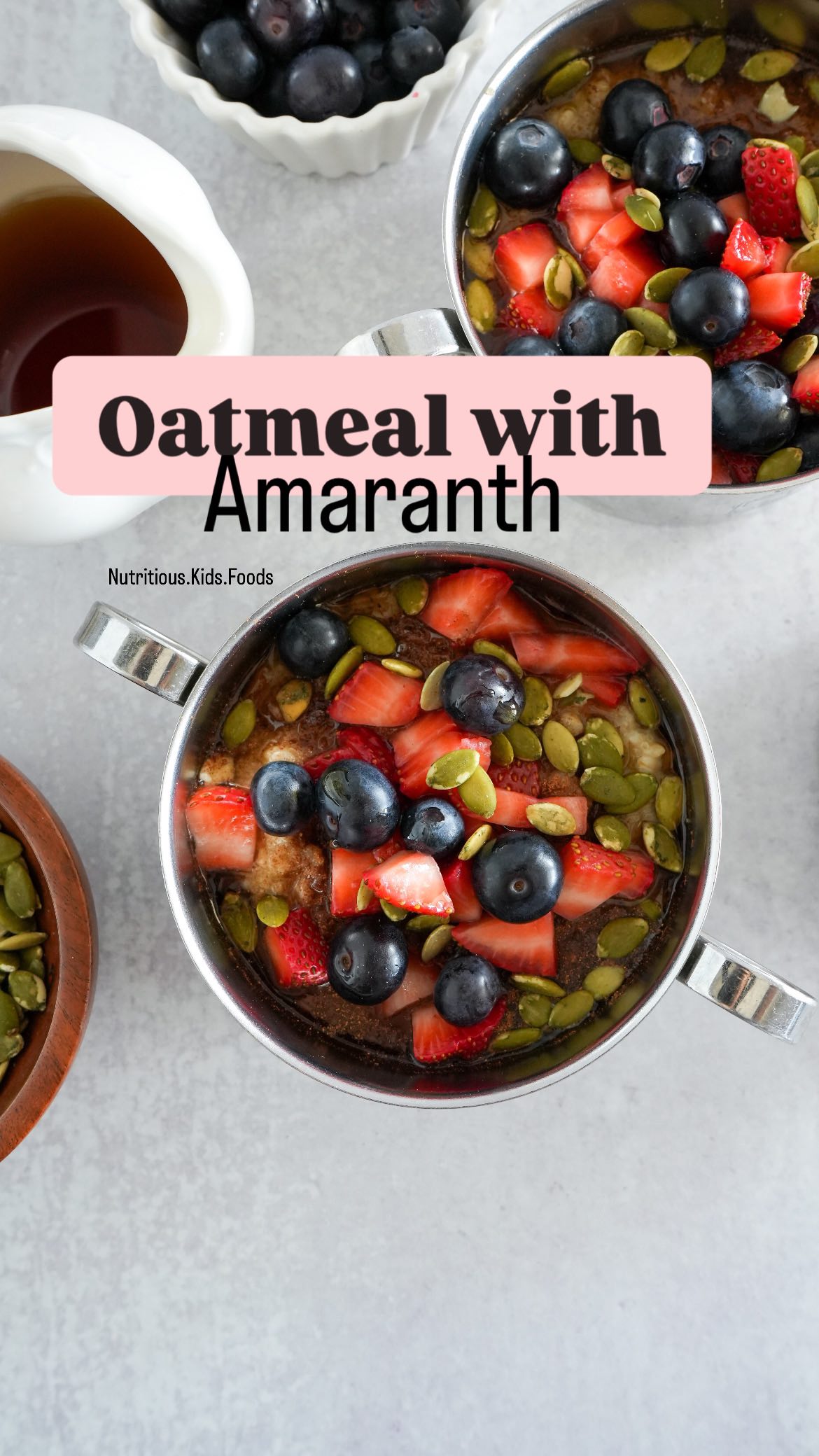 How to Make Oatmeal with Amaranth, easy and nutritious breakfast/meal. 

A few months ago, I decided to cook my oats with some amaranth; the amaranth helps add extra nutrients! Amaranth is an ancient grain that is nutritious. Amaranth is rich in protein and fiber. It also contains iron, calcium, potassium, manganese, magnesium and many other nutrients. Additionally, amaranth is said to contain antioxidants and is gluten-free. 

Ingredients:
▪️1 and 1/2 cups of steel cut oats
▪️1/2 cup of amaranth, rinsed well
▪️4 and 1/2 cups of filtered water
▪️1/2 teaspoon of salt
▪️1 tablespoon of butter (salted or unsalted), I used grass-fed salted butter

Method:

1. Place a fine-mesh sieve over a bowl. Add 1/2 cup of amaranth to the sieve and rinse well with cold water. Drain and set the rinsed amaranth aside.
2. Add the water to a saucepan or to a 3 quart pot over medium heat. Cover it with a lid and allow the water to come to a boil.
3. Add the butter and salt. Mix to combine and allow the butter to melt. Bring back to boil.
4. Add the oats and rinsed amaranth. Mix and bring the mixture back up to a boil.
5. Once the mixture comes up to a boil, mix, cover it with a lid and lower the heat to low. Allow it to simmer for 20 minutes, while mixing it a few times along the way.
6. The oatmeal is cooked and ready to serve once the oats and amaranth have softened and most of the liquid has been absorbed.
7. Mix and serve.
8. Add desired toppings

#kidsfood #kidsfoodideas #easyrecipes #healthykidsfood #healthykids #toddlerfoodideas #kidfriendlyfood #toddlerfoodideas #toddlerfood #kidfriendly #healthytoddlerfood #kidsbreakfast #easybreakfast #easybreakfastideas #healthybreakfastideas #batchcooking #toddlerbreakfast #kidsrecipe