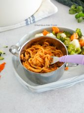 Pasta with Veggie Meat Sauce (carrots, zucchini, kale)